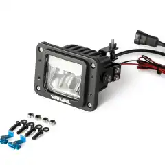 <p>Ersättningslampor för originalbelysning vid montering av Rival stötfångare. Ersätter original parkerings-/sväng- eller dimljus vid byte av främre stötfångare.</p>
<br>
<p>Lampan är specialanpassad för stötfångaren och har skruvhål som underlättar monteringen eftersom ingen borrning behövs. Ljuskällan är LED från välkända OSRAM. Lampkroppen och glaset är tillverkade i okrossbart polykarbonat.</p>
<br>
<br>
<p>Justering i höjdled med fjäderbelastad justeringsskruv på baksidan.</p>